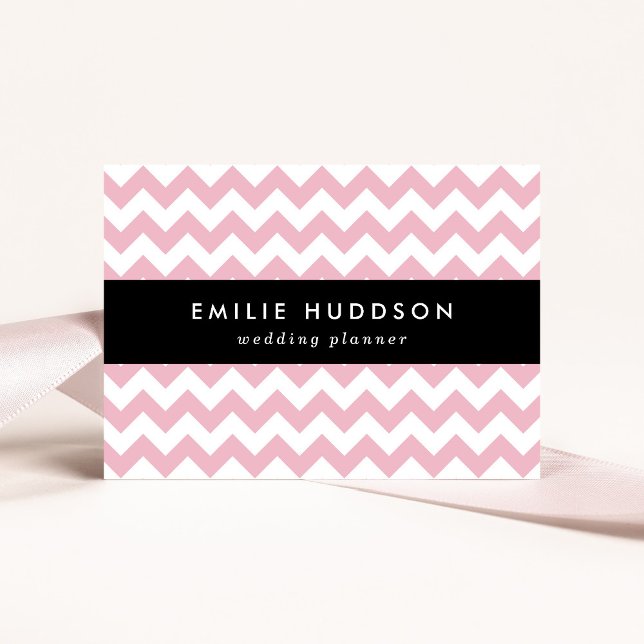 Pink Zigzag, Pink Chevron, Geometric Pattern Business Card (Creator Uploaded)