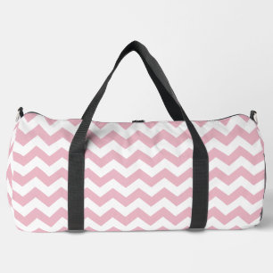 Pink Zigzag, Pink Chevron, Geometric Pattern Duffle Bag
