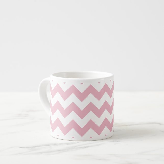 Pink Zigzag, Pink Chevron, Geometric Pattern Espresso Cup (Front Left)