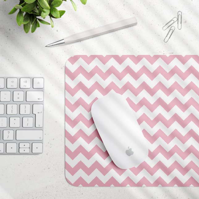 Pink Zigzag, Pink Chevron, Geometric Pattern Mouse Mat (Creator Uploaded)