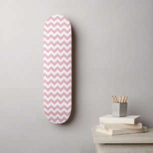 Pink Zigzag, Pink Chevron, Geometric Pattern Skateboard