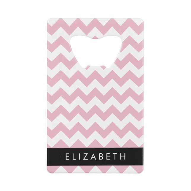 Pink Zigzag, Pink Chevron, Wave Pattern, Your Name (Front)