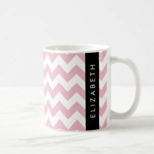 Pink Zigzag, Pink Chevron, Wave Pattern, Your Name Coffee Mug