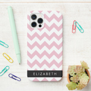 Pink Zigzag, Pink Chevron, Wave Pattern, Your Name iPhone 12 Pro Case