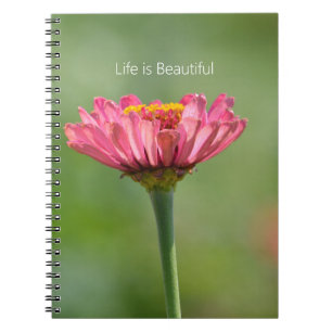 Pink Zinnia Flower (my photography) Notebook