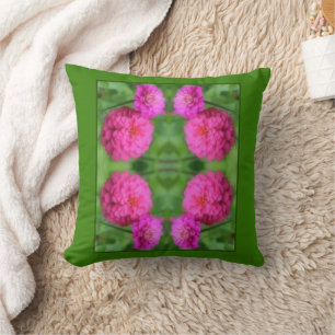 Pink Zinnia Flower Pair Close Up Abstract  Cushion