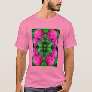 Pink Zinnia Flower Pair Close Up Abstract T-Shirt