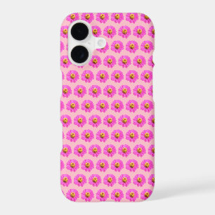 Pink Zinnia Flower Seamless Pattern on Phone Case