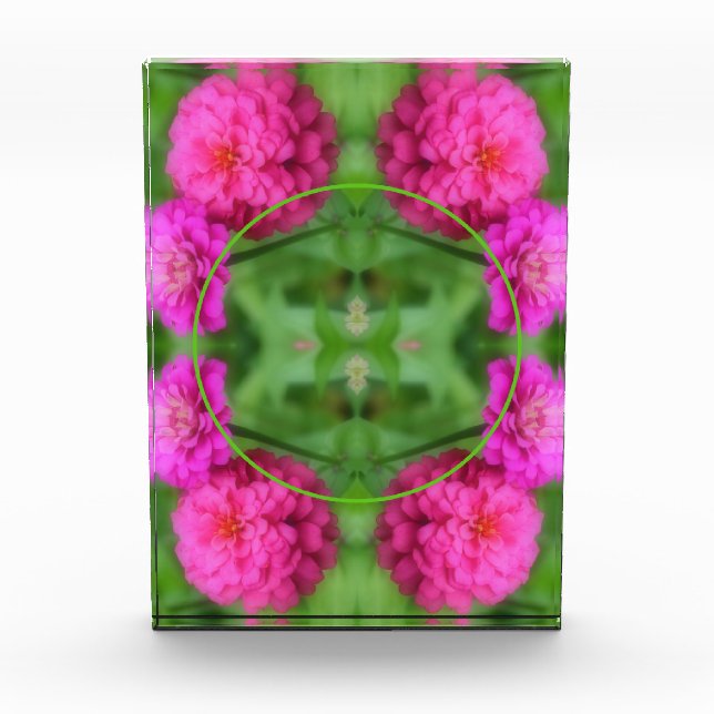 Pink Zinnia Flowers Create Your Own  Photo Block (Front)