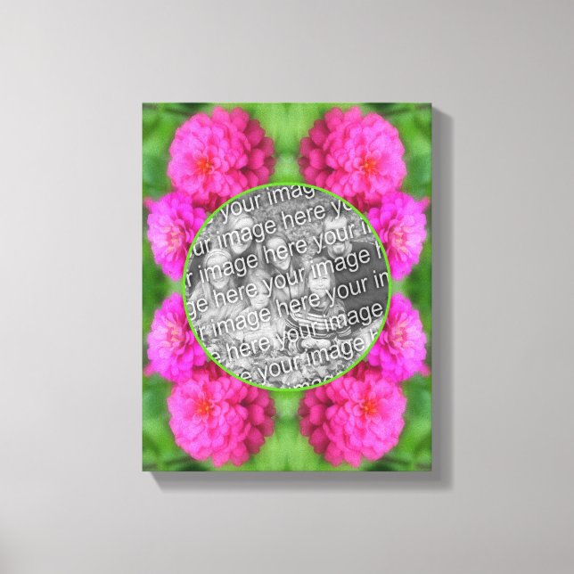 Pink Zinnia Flowers Create Your Own Photo Canvas Print (Front)