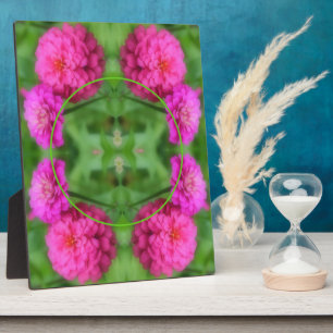 Pink Zinnia Flowers Create Your Own Photo Plaque