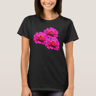 Pink Zinnia Flowers Nature  T-Shirt