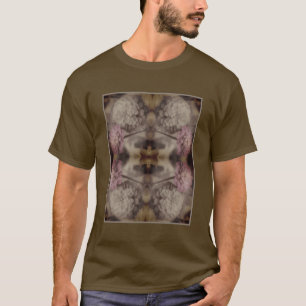 Pink Zinnia Flowers Partial Vintage T-Shirt