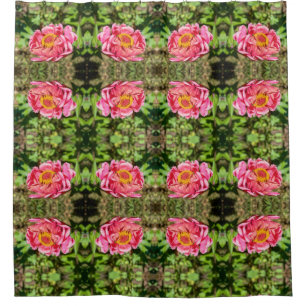 Pink Zinnia with Yellow Centre Shower Curtain