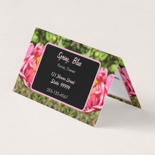 Pink Zinnias Custom Business Card