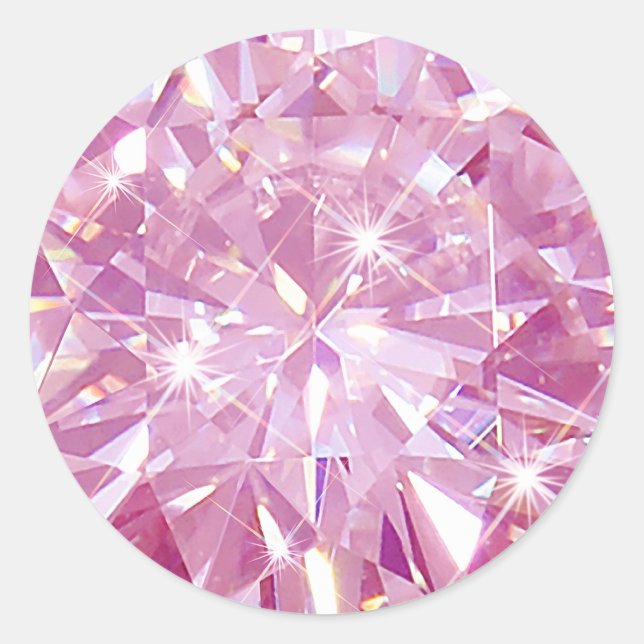 Pink Zircon Gemstone Invitation Envelope Gift Wrap Classic Round Sticker (Front)