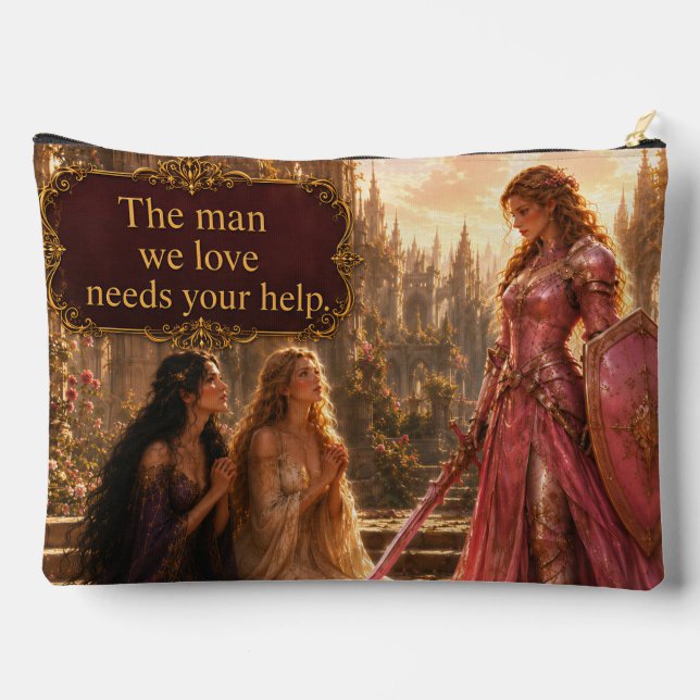 Pinkblade Lady Knight Two-Sided Fantasy Accessory  Pouch (Back)