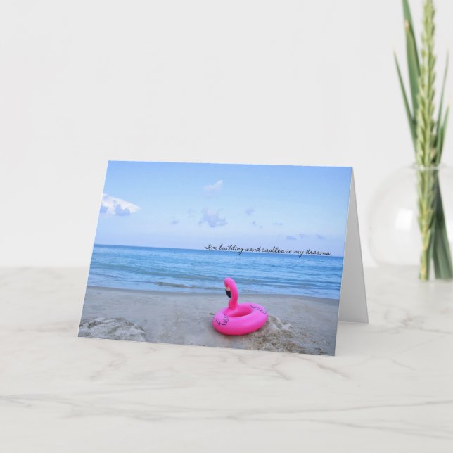 PINKED FLAMINGO Greeting Card (Front)