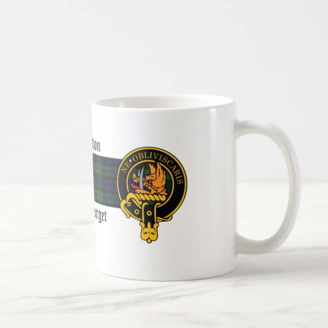 Pinkerton Scottish Crest and Tartan mug (Right)