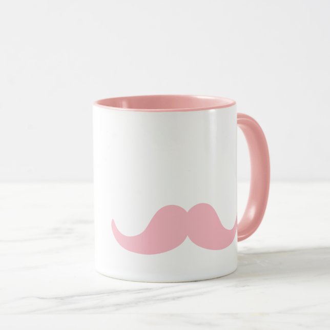 Pinkery Moustache Mug (Front Right)