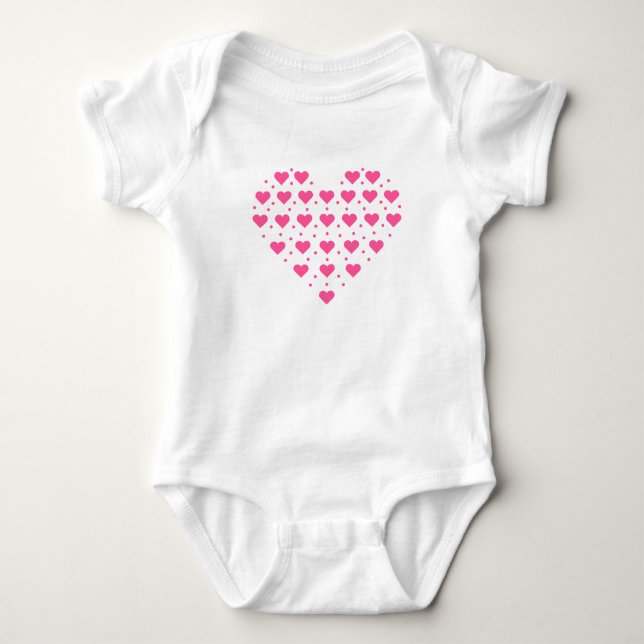 Pinkes Herz Baby Bodysuit (Front)
