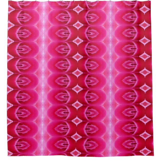 Pinkey Rose Ikat Zen Shower Curtain (Front)