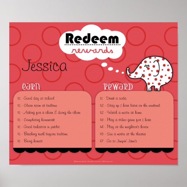 Pinkie Elephant Reward Poster (Front)