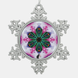 Pinkie Kaleidoscope Snowflake Ornament