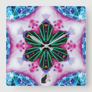 Pinkie Kaleidoscope Square Wall Clock