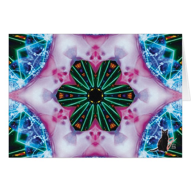 Pinkie KC Kaleidoscope Greeting Card (Front Horizontal)