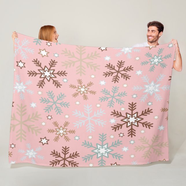 Pinkie Snowflake  Fleece Blanket (In Situ)