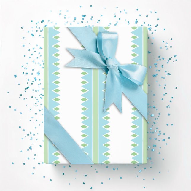 Pinking Stripe in Green and Aqua Wrapping Paper (Creator Uploaded)