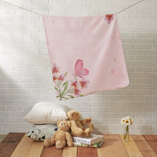 Pinkish Aesthetic flower baby blanket