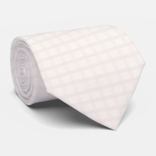 Pinkish Champagne And Creamy Floral White Gingham  Tie