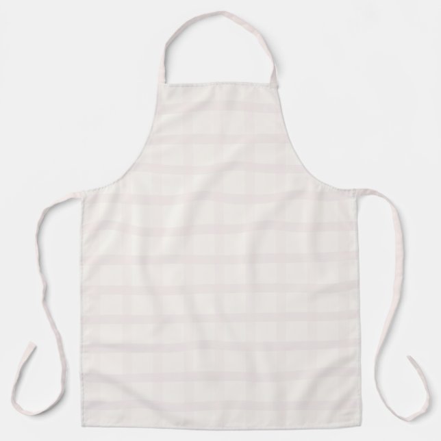 Pinkish Champagne And Creamy White Gingham Pattern Apron (Front)