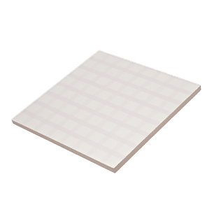 Pinkish Champagne And Creamy White Gingham Pattern Tile