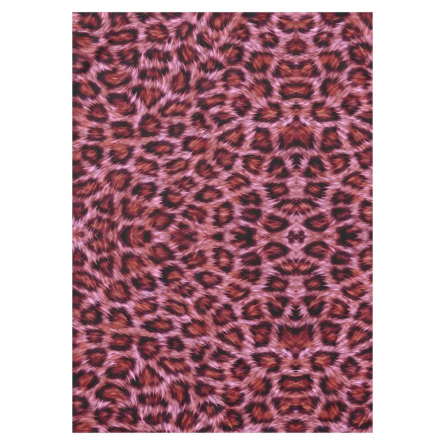 pinkish cheetah print tablecloth (Front)