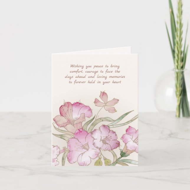 Pinkish flowers Sympathy Card (Front)