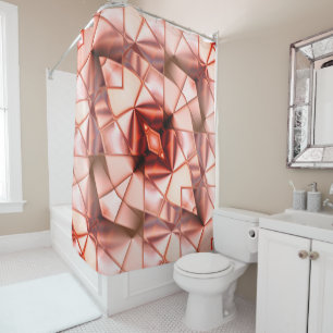 Pinkish gigantic 'pearl flowers', virtual drawing shower curtain
