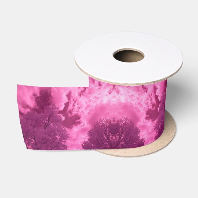 Pinkish Hues Infrared Cloud Satin Ribbon (Spool)