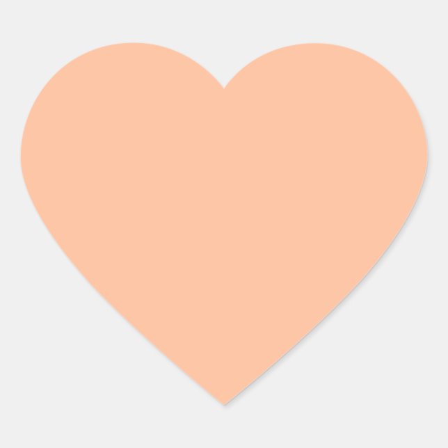 pinkish orange solid colour heart sticker (Front)