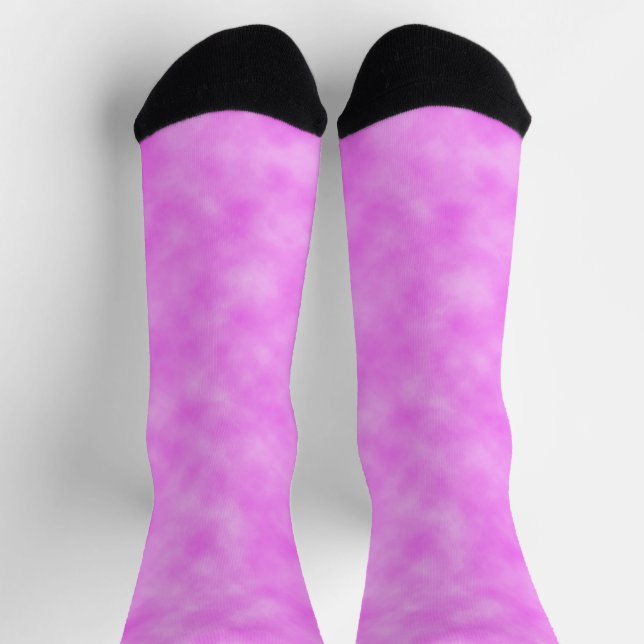 Pinkish Purple Created Clouds Abstract Art Design Socks (Top)
