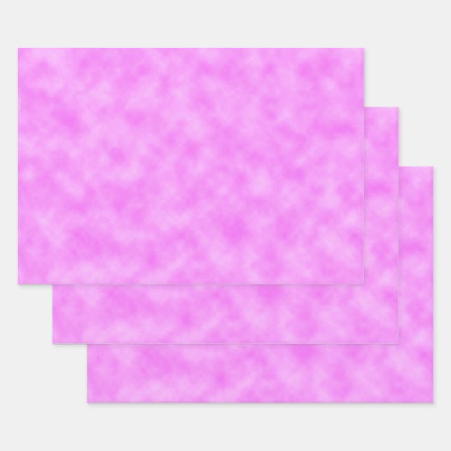 Pinkish Purple Created Clouds Abstract Art Design Wrapping Paper Sheet (Set)
