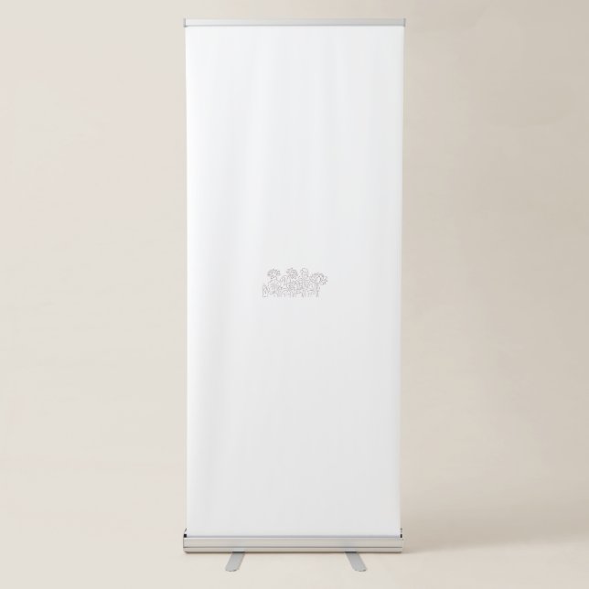 Pinkish Red floral Vertical Retractable Banner (Front)