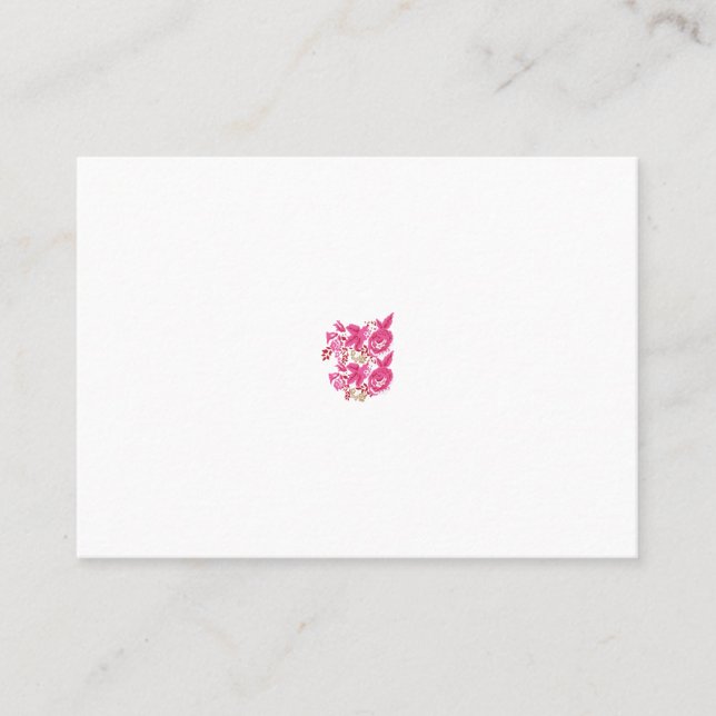 Pinkish Red, Reddish Magenta floribunda Design Place Card (Front)