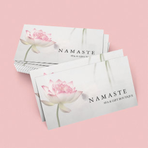 Pinkish White Lotus Flower © Business Card