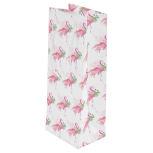 Pinkmas Flamingo Christmas Wine Gift Bag