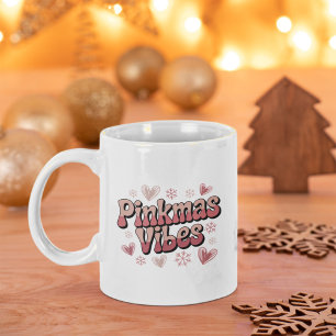 Pinkmas Vibes Cute Girly Pink Christmas Coffee Mug