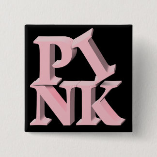 PinkonBlack Breast Cancer Awareness 15 Cm Square Badge