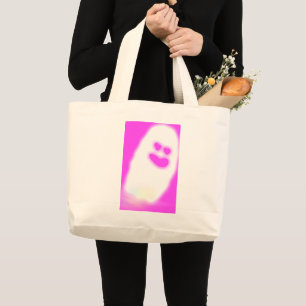 Pinkoween cute ghost large tote bag